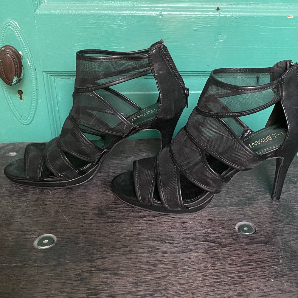 Black mesh and leather shoes, Lane Bryant